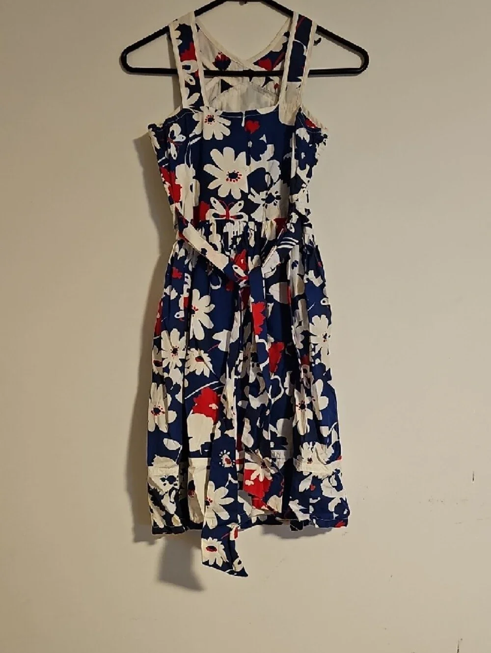 The Children's Place Navy White and Red Floral Cross-Back Dress - Picture 3 of 4